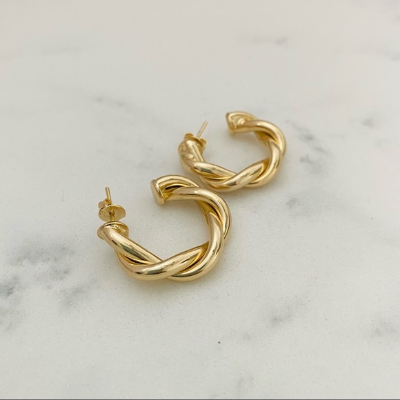 Rope Hoop Earrings - Picture 7 of 10